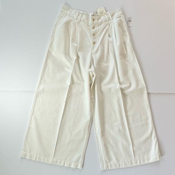 Gap × DÔEN High Rise Pleated Trousers in New Off White | 16 | NWT - Picture 2 of 16